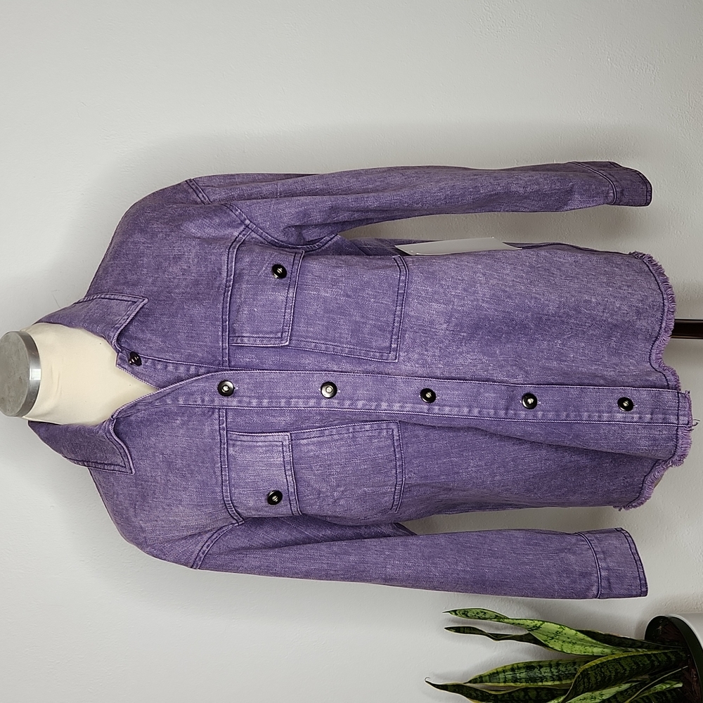 ENTRO Denim Utility Shacket Jacket - Picture 3 of 13